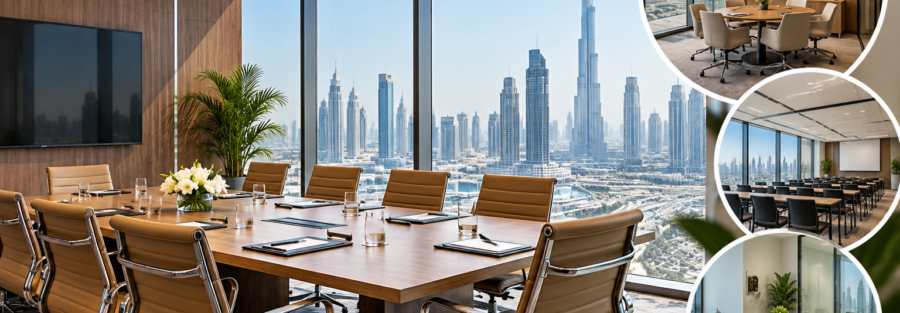 Meeting rooms in Dubai with flexible spaces for business meetings, interviews and conferences